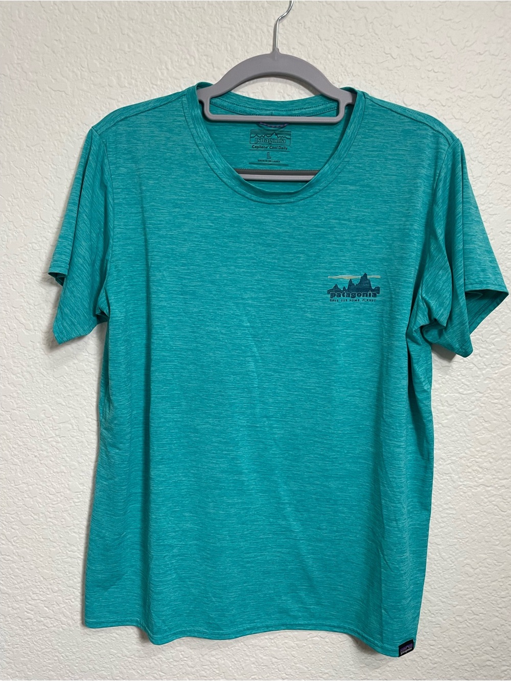 Patagonia Capilene Cool Daily ’73 Skyline Graphic Shirt Teal L